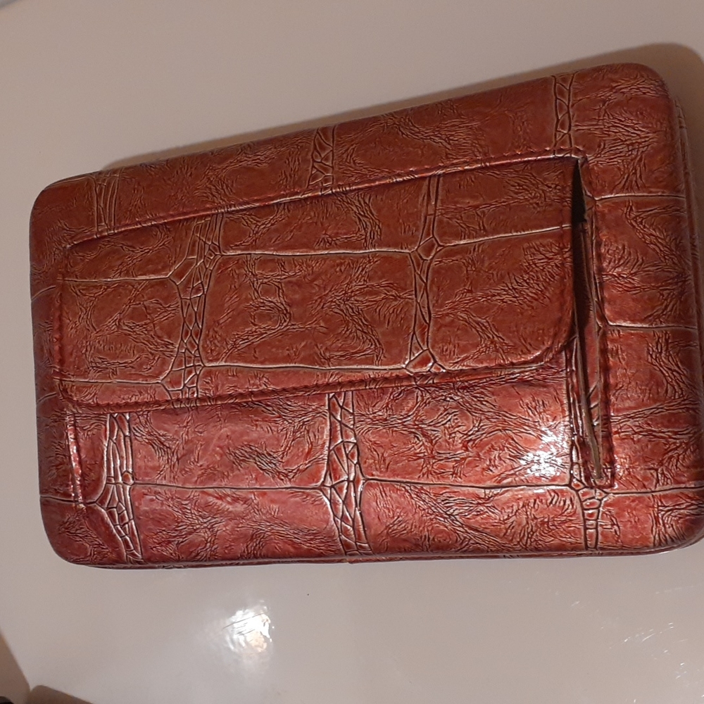Janet Jones pink faux leather wallet